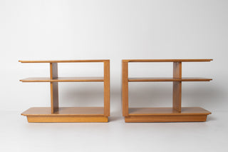 Pair of Brown Saltman Three-Tier Side Table