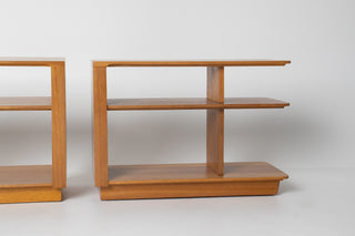 Pair of Brown Saltman Three-Tier Side Table