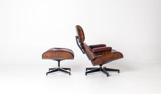 2nd Generation Eames Lounge Chair and Ottoman in Rosewood & Red Leather by Herman Miller (Model 670/671)