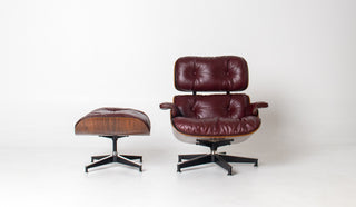 2nd Generation Eames Lounge Chair and Ottoman in Rosewood & Red Leather by Herman Miller (Model 670/671)
