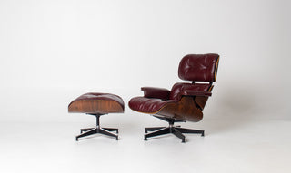 2nd Generation Eames Lounge Chair and Ottoman in Rosewood & Red Leather by Herman Miller (Model 670/671)