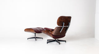 2nd Generation Eames Lounge Chair and Ottoman in Rosewood & Red Leather by Herman Miller (Model 670/671)