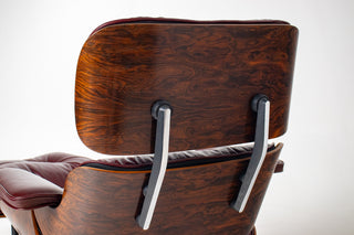2nd Generation Eames Lounge Chair and Ottoman in Rosewood & Red Leather by Herman Miller (Model 670/671)