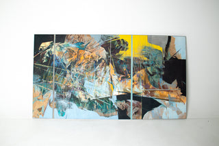 Edward Reep “Reticular Series #8” Monumental Abstract Diptych, Oil on Canvas