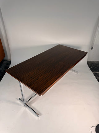Desk in rosewood and chrome.