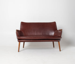 Hans Weger CH72 Sofa in Oxblood Leather