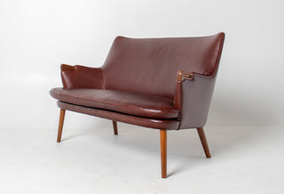 Hans Weger CH72 Sofa in Oxblood Leather