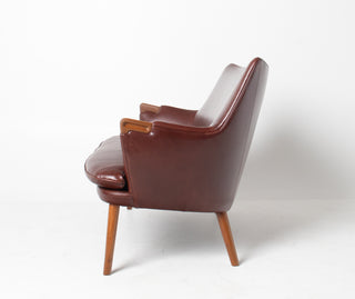 Hans Weger CH72 Sofa in Oxblood Leather