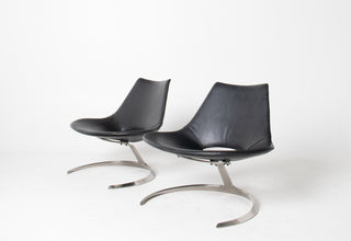 Pair of "Scimitar" Lounge Chairs by Preben Fabricius and Jørgen Kastholm