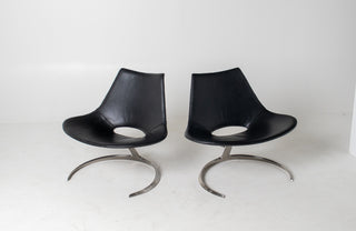 Pair of "Scimitar" Lounge Chairs by Preben Fabricius and Jørgen Kastholm