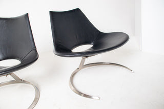 Pair of "Scimitar" Lounge Chairs by Preben Fabricius and Jørgen Kastholm