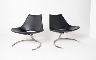 Pair of "Scimitar" Lounge Chairs by Preben Fabricius and Jørgen Kastholm