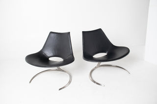 Pair of "Scimitar" Lounge Chairs by Preben Fabricius and Jørgen Kastholm