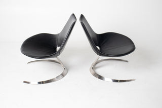 Pair of "Scimitar" Lounge Chairs by Preben Fabricius and Jørgen Kastholm