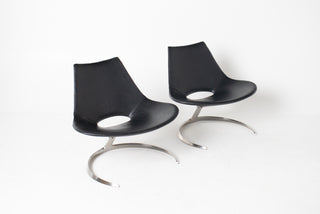 Pair of "Scimitar" Lounge Chairs by Preben Fabricius and Jørgen Kastholm