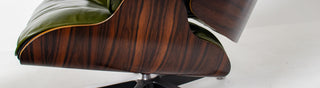 3rd Generation Eames Lounge Chair and Ottoman in Brazilian Rosewood and Moss Green Leather