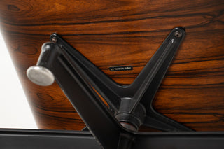 3rd Generation Eames Lounge Chair and Ottoman in Brazilian Rosewood and Moss Green Leather