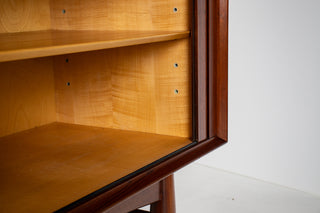 Arne Vodder Rosewood Credenza with Blue & White Drawers, Denmark, 1960