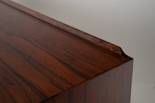 Arne Vodder Rosewood Credenza with Blue & White Drawers, Denmark, 1960