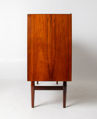 Arne Vodder Rosewood Credenza with Blue & White Drawers, Denmark, 1960