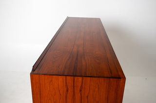 Arne Vodder Rosewood Credenza with Blue & White Drawers, Denmark, 1960