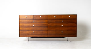 George Nelson Thin Edge 10-Drawer Dresser in Walnut for Herman Miller, Circa 1950s