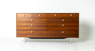 George Nelson Thin Edge 10-Drawer Dresser in Walnut for Herman Miller, Circa 1950s