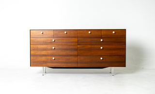 George Nelson Thin Edge 10-Drawer Dresser in Walnut for Herman Miller, Circa 1950s