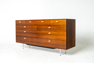 George Nelson Thin Edge 10-Drawer Dresser in Walnut for Herman Miller, Circa 1950s
