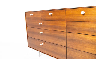 George Nelson Thin Edge 10-Drawer Dresser in Walnut for Herman Miller, Circa 1950s
