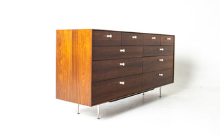 George Nelson Thin Edge 10-Drawer Dresser in Walnut for Herman Miller, Circa 1950s