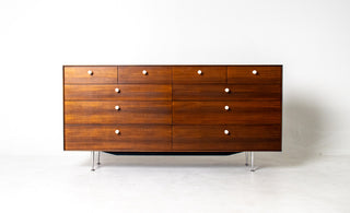 George Nelson Thin Edge 10-Drawer Dresser in Walnut for Herman Miller, Circa 1950s