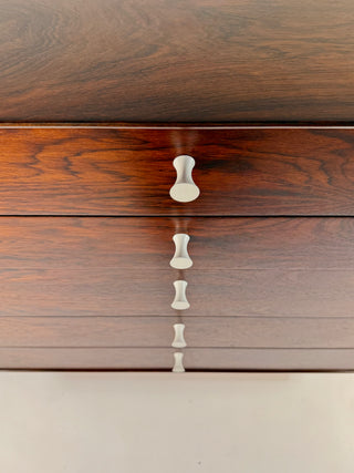 George Nelson Thin Edge Tall Dresser in Rosewood by Herman Miller – Mid‑Century Modern Masterpiece