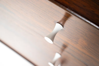 George Nelson Small Thin Edge “Apple Core” Drawer Pull – White Powder-Coated