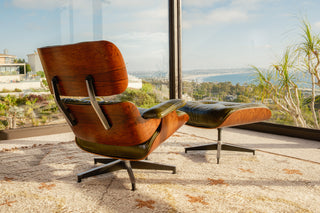Eames Lounge Chair & Ottoman 670/671 – 3rd Generation: Early 1970s | Rosewood & Moss Green Leather