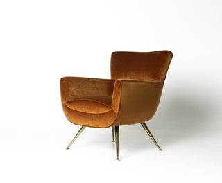 Henry Glass “Forecast” Lounge Chair in Bronze Velvet