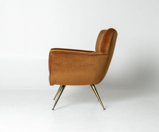Henry Glass “Forecast” Lounge Chair in Bronze Velvet