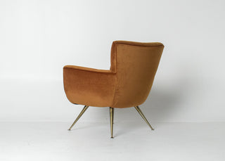 Henry Glass “Forecast” Lounge Chair in Bronze Velvet