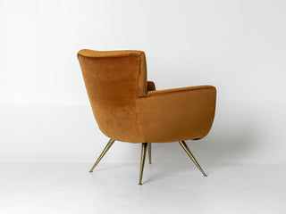 Henry Glass “Forecast” Lounge Chair in Bronze Velvet
