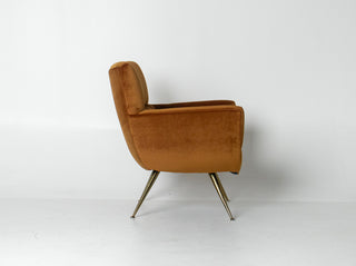 Henry Glass “Forecast” Lounge Chair in Bronze Velvet