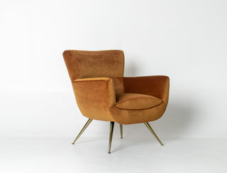 Henry Glass “Forecast” Lounge Chair in Bronze Velvet