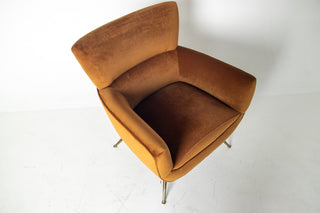 Henry Glass “Forecast” Lounge Chair in Bronze Velvet