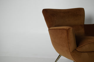 Henry Glass “Forecast” Lounge Chair in Bronze Velvet