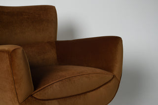 Henry Glass “Forecast” Lounge Chair in Bronze Velvet