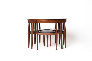 Hans Olsen Roundette Danish modern dining set in teak and afromosia
