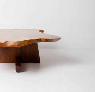 American walnut coffee table with live edge and butterflies