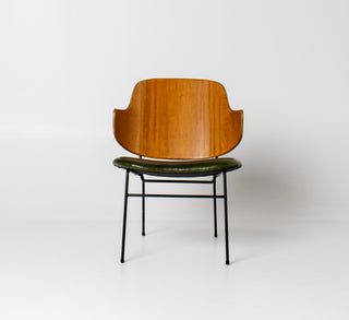 Ib Kofod-Larsen Penguin Chair — First Generation in Moss Green Leather