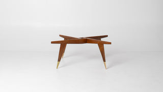 Rare Gio Ponti Round Coffee Table in Walnut and Brass