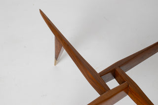 Rare Gio Ponti Round Coffee Table in Walnut and Brass