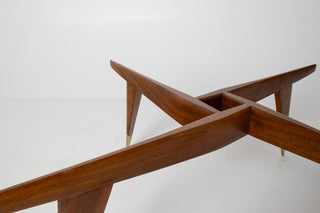 Rare Gio Ponti Round Coffee Table in Walnut and Brass